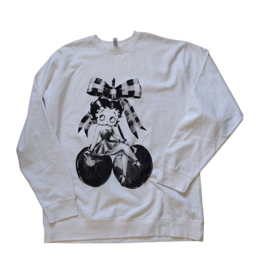 Brusco Brands Betty Boop Woman's 3XL Sweatshirt White Black Vintage‎ inspired